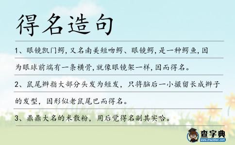 得名造句
