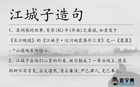 江城子造句