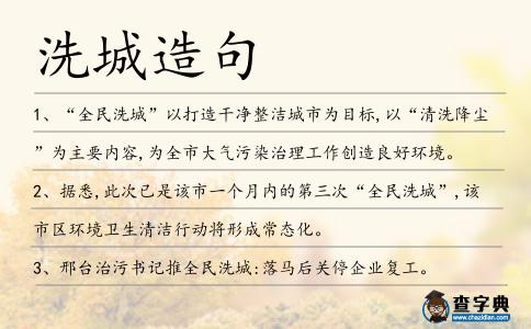 洗城造句