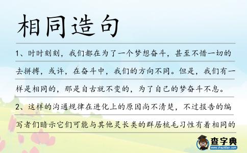 相同造句