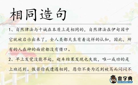 相同造句