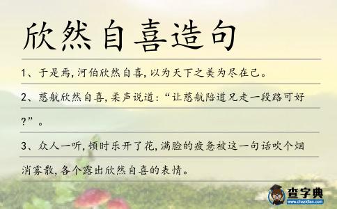 欣然自喜造句
