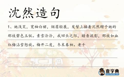沈然造句