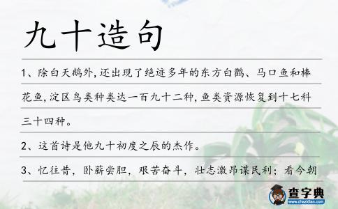九十造句