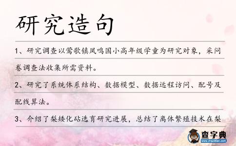 研究造句