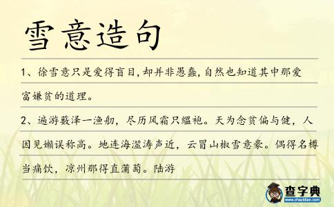 雪意造句