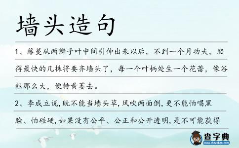 墻頭造句
