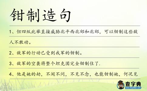 鉗制造句