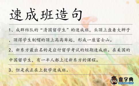 速成班造句