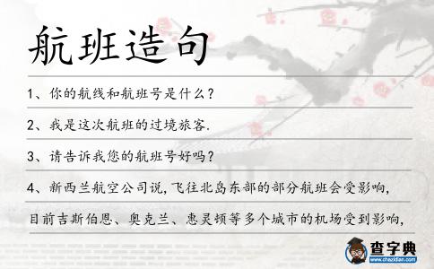 航班造句