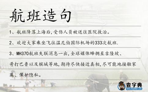 航班造句