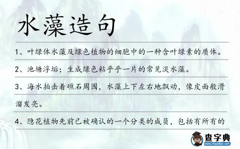 水藻造句