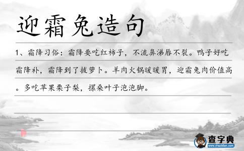 迎霜兔造句