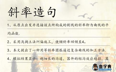 斜率造句
