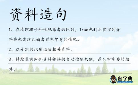 資料造句