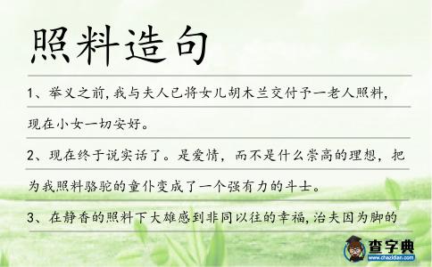 照料造句