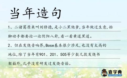 當(dāng)年造句