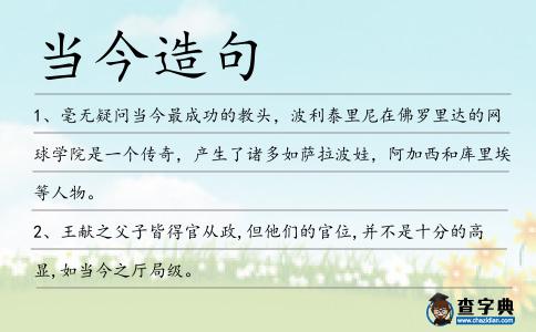 當(dāng)今造句