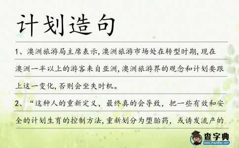 計劃造句