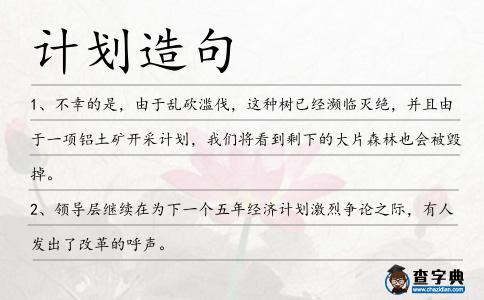 計劃造句