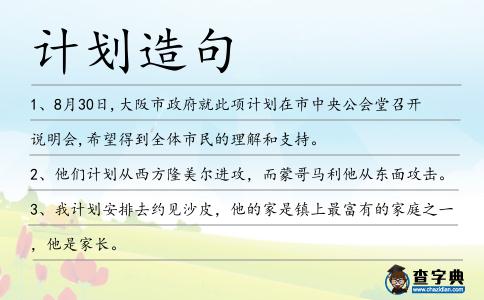計劃造句