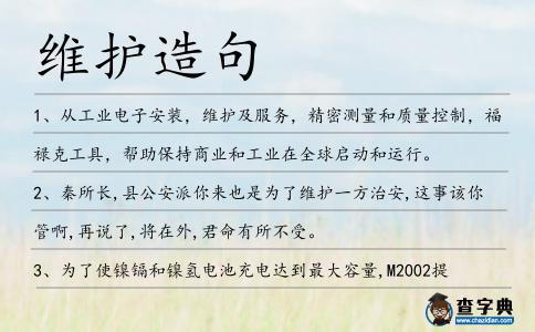 維護(hù)造句