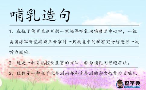 哺乳造句