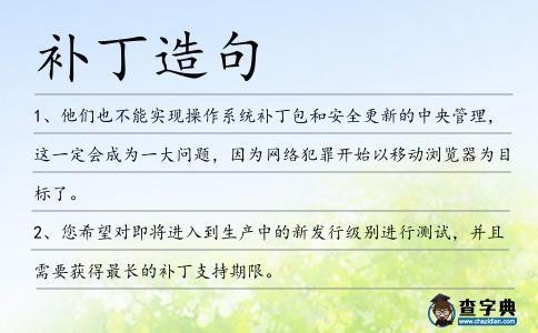 補(bǔ)丁造句