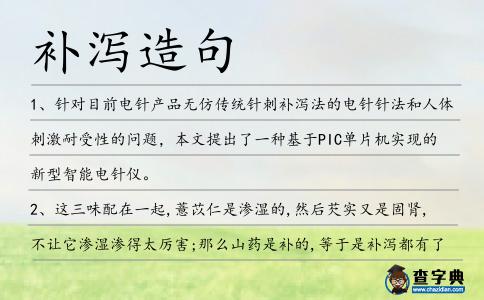 補(bǔ)瀉造句