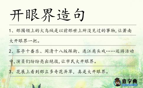 開眼界造句