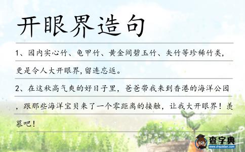 開眼界造句