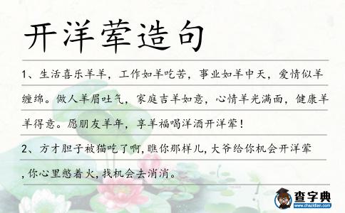 開洋葷造句