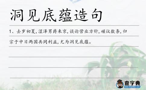 洞見底蘊造句
