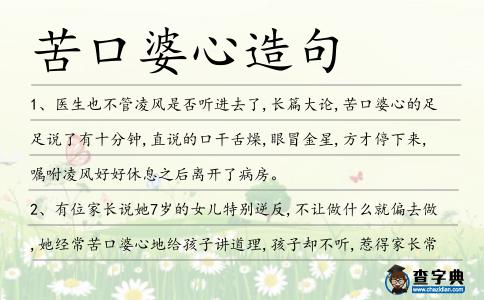 苦口婆心造句