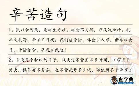 辛苦造句