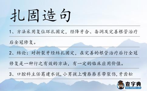 扎固造句