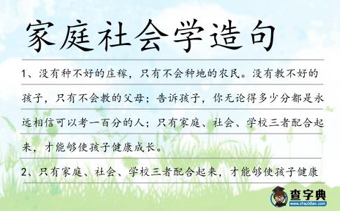 家庭社會學(xué)造句