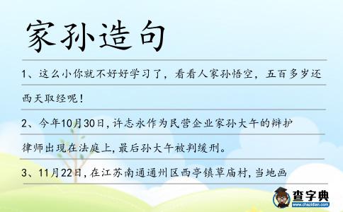 家孫造句