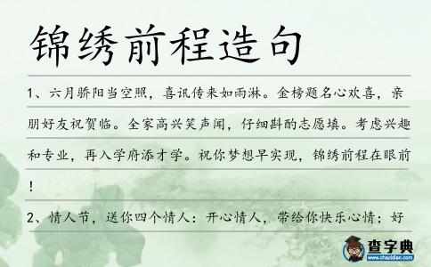 錦繡前程造句