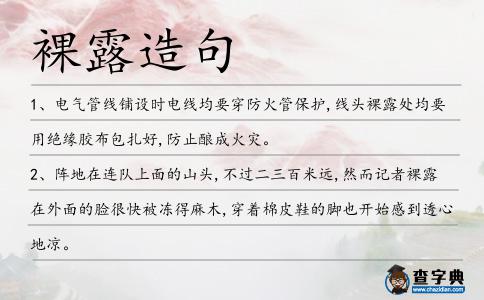 裸露造句