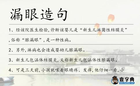 漏眼造句