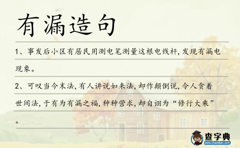 有漏造句