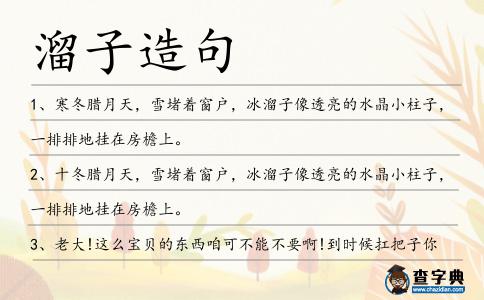 溜子造句