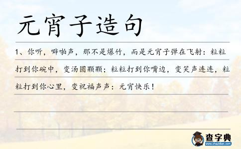 元宵子造句