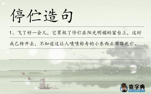 停佇造句