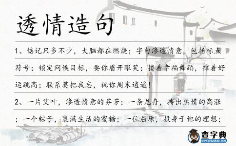 透情造句