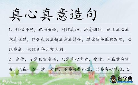 真心真意造句