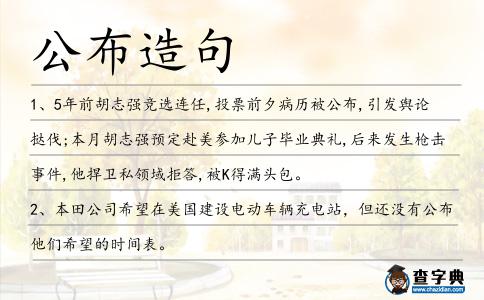 公布造句