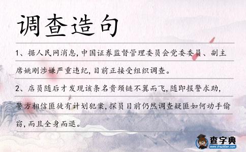調(diào)查造句
