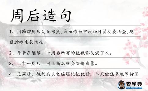 周后造句